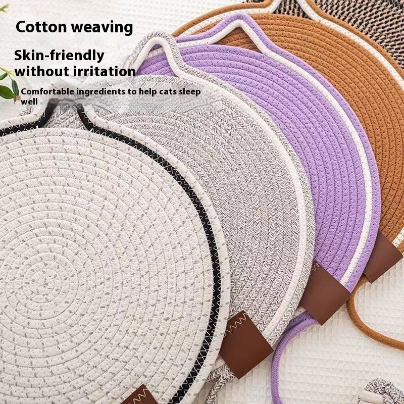 Woven Cotton Cord Cat Pets Scratching Pad Self-hi Ball Integrated Pet Products