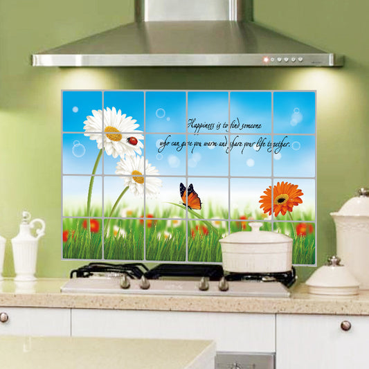 Stickers  Thick Aluminum Foil Kitchen Wall Stickers